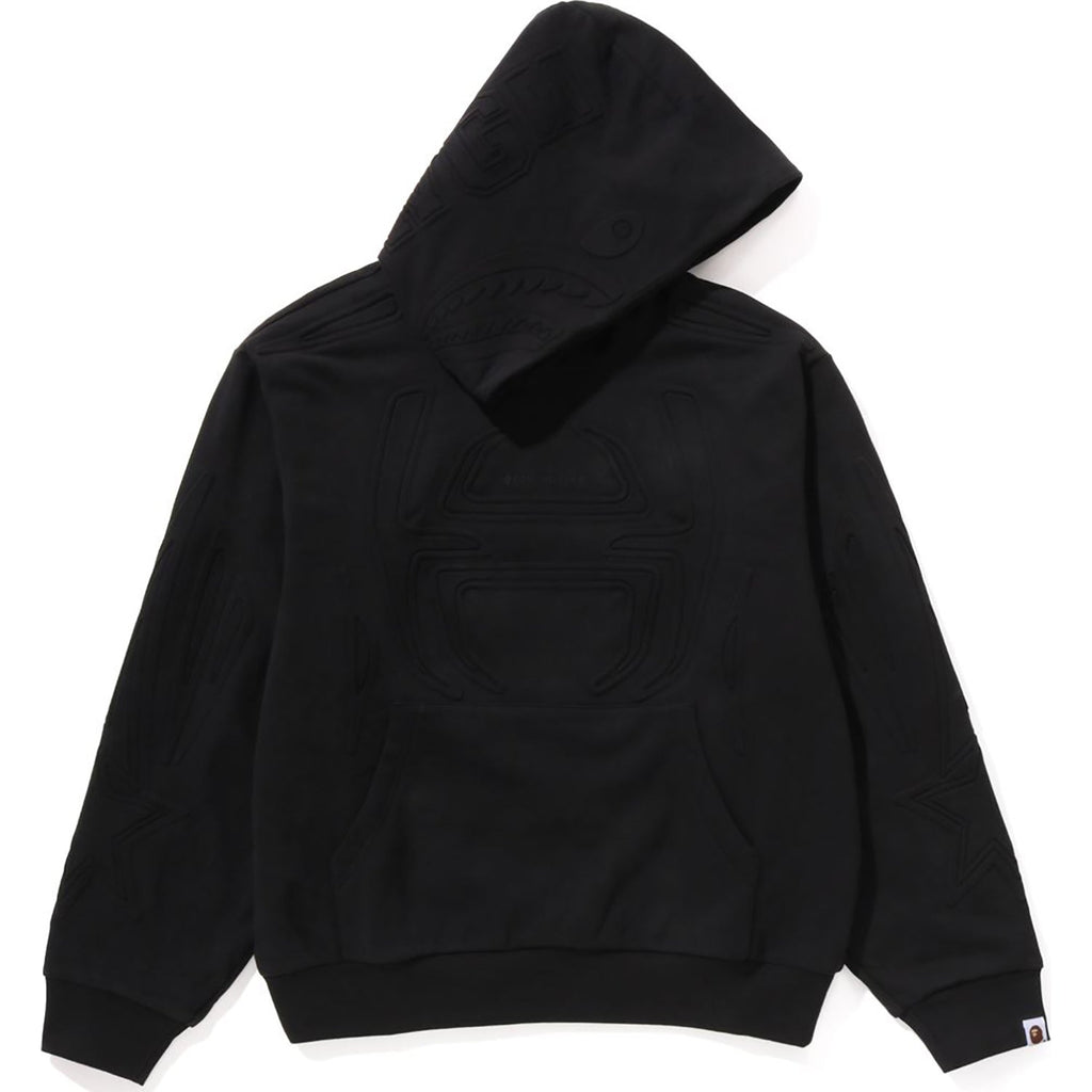 PADDED SHARK CROPPED FIT PULLOVER HOODIE MENS