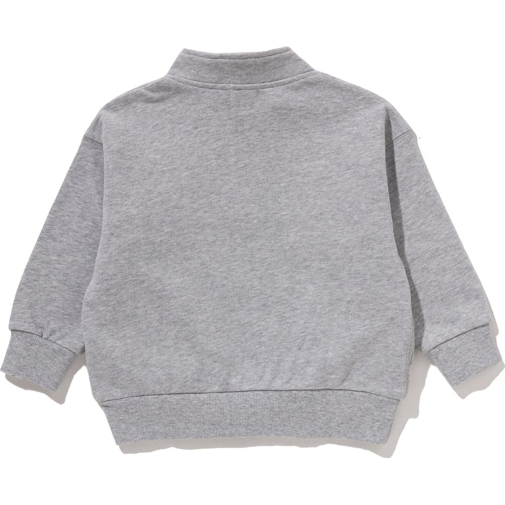 BAPE EMBROIDERY PATCH RELAXED FIT HALF ZIP SWEATSHIRT KIDS