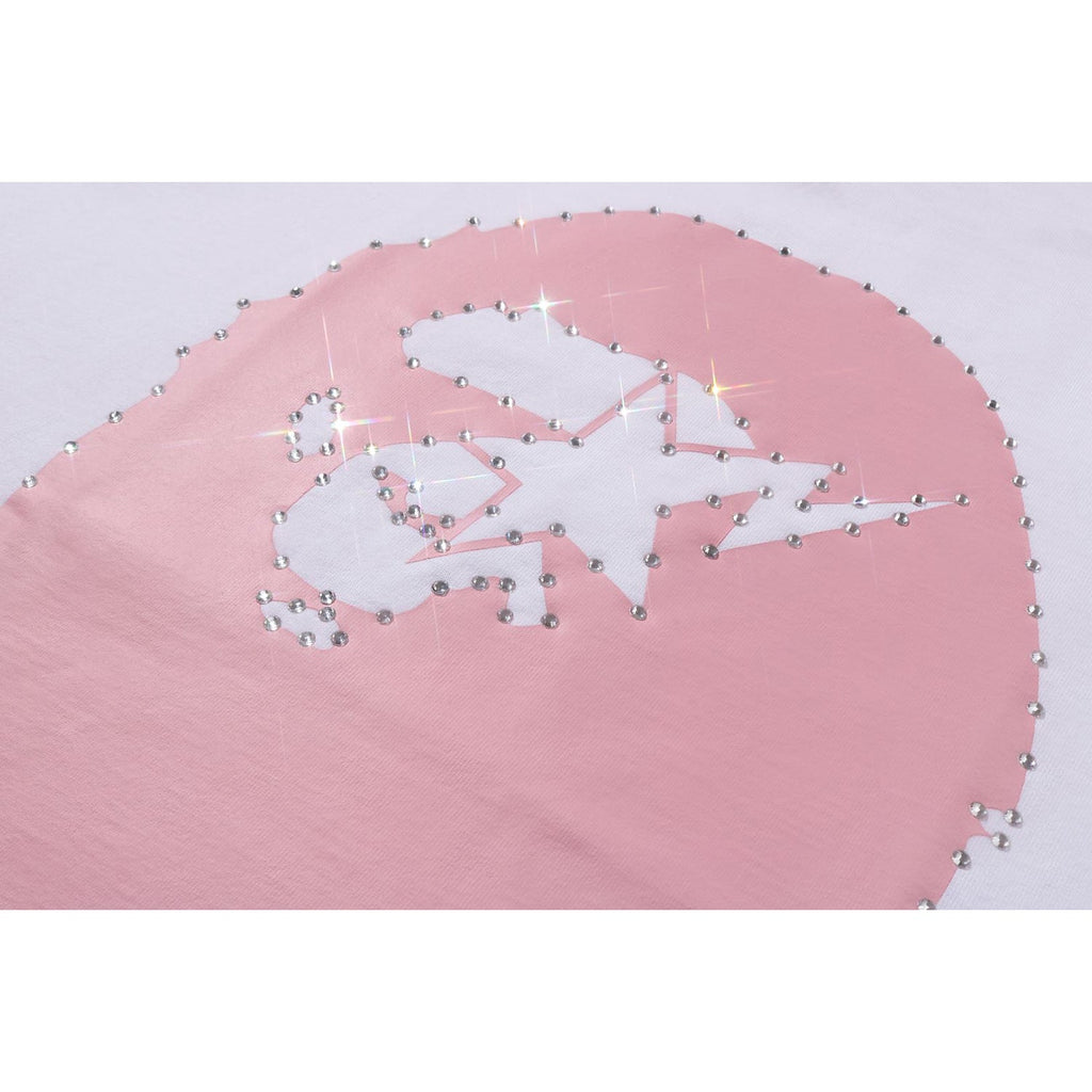 CRYSTAL STONE STA EYE BIG APE HEAD TEE LADIES
